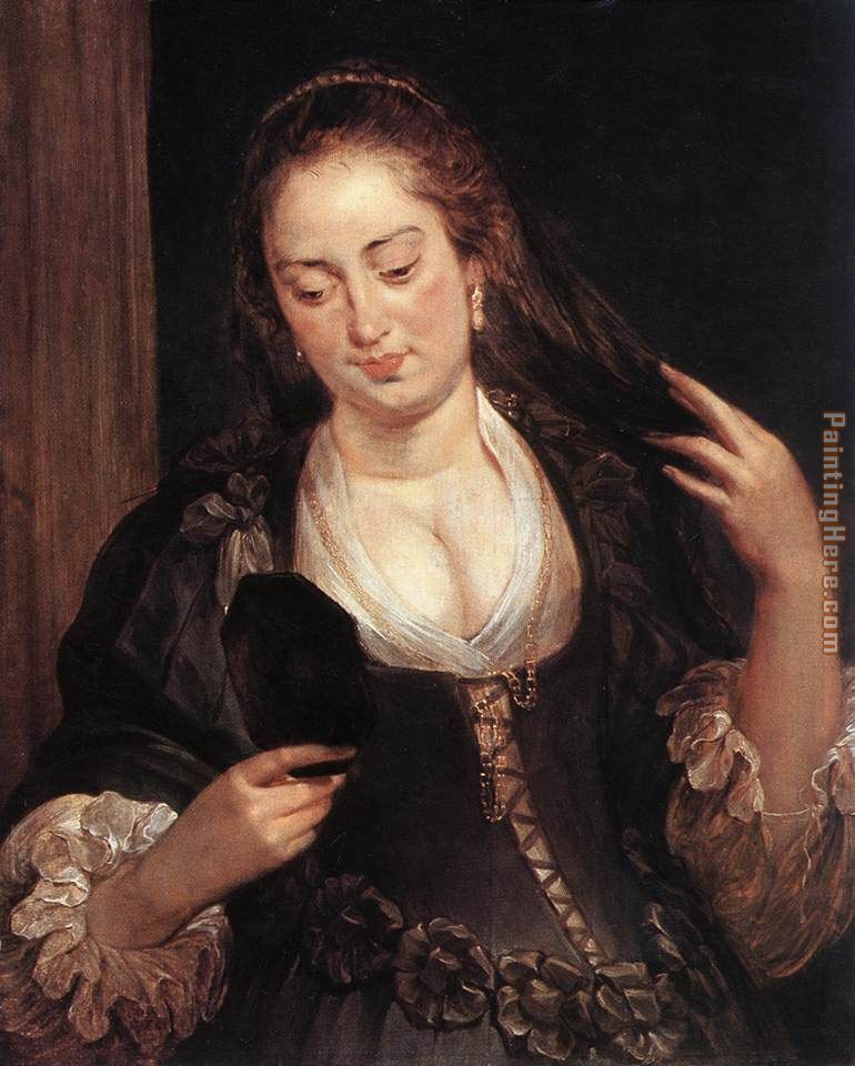 Woman with a Mirror painting - Peter Paul Rubens Woman with a Mirror art painting